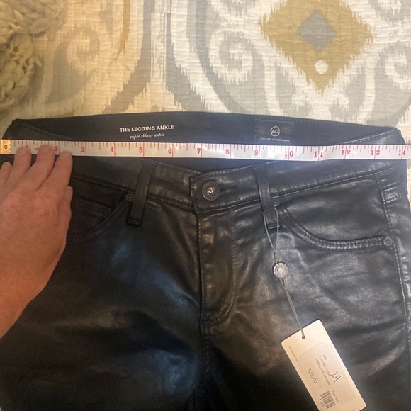 AG leatherette jeans in super black - Picture 6 of 8